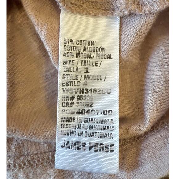 JAMES PERSE Dusty Pink Scoop Neck Tee T-Shirt Top Women size 1 Small - Picture 5 of 7